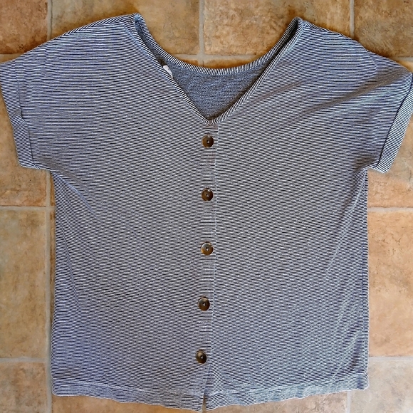 Christian Siriano Black and White Button Down Shirt - Picture 1 of 2